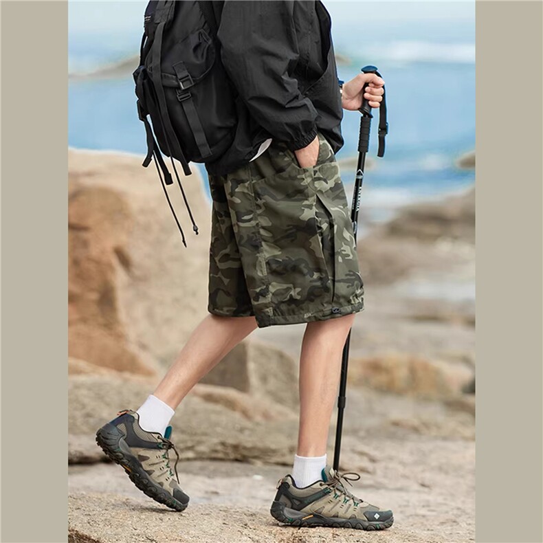 DK201-特P30!现货！！夏季迷彩工装宽松廓形美式机能大口袋五分裤，男装牛仔裤，星座1811B