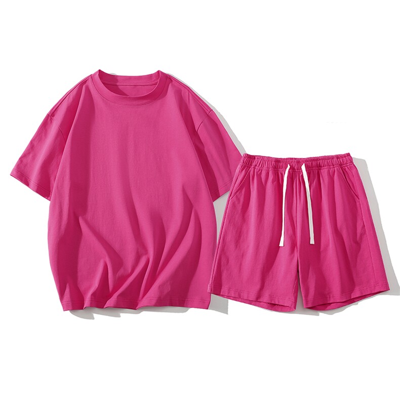 白底支持二开夏季半袖T恤套装男情侣短袖短裤两件套潮8530-特P35，男装休闲套装，电商A441