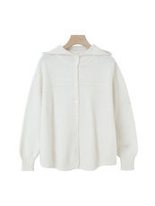 2025秋冬气质简约连帽羊毛开衫女纯色百搭针织外套，女装羊毛衫，臻纶羊绒