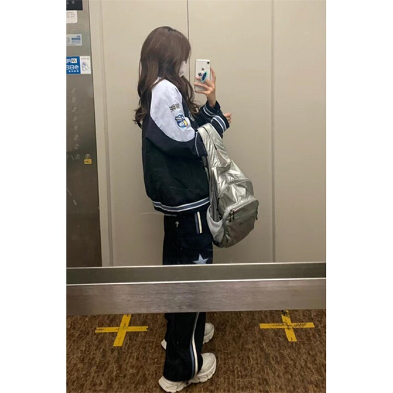 复古玉桂狗机车冲锋服男女秋冬新款设计百搭宽松显瘦外套W1818,男装夹克,星座1116A（原606A-3）