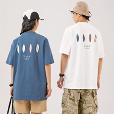 2025夏季新款男装日系潮牌纯棉印花圆领宽松短袖休闲T恤T952-F39，男装T恤，电商A101（原外27）
