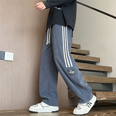 美式条纹休闲裤子男款春秋季潮牌宽松高街复古直筒运动裤K532-P48，女装休闲裤，星座308B-2