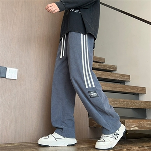 美式条纹休闲裤子男款春秋季潮牌宽松高街复古直筒运动裤K532-P48图片