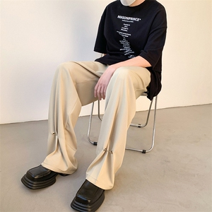 现货 冰丝那不勒斯休闲西裤男高级感宽松垂感直筒裤女 KK388-P60图片