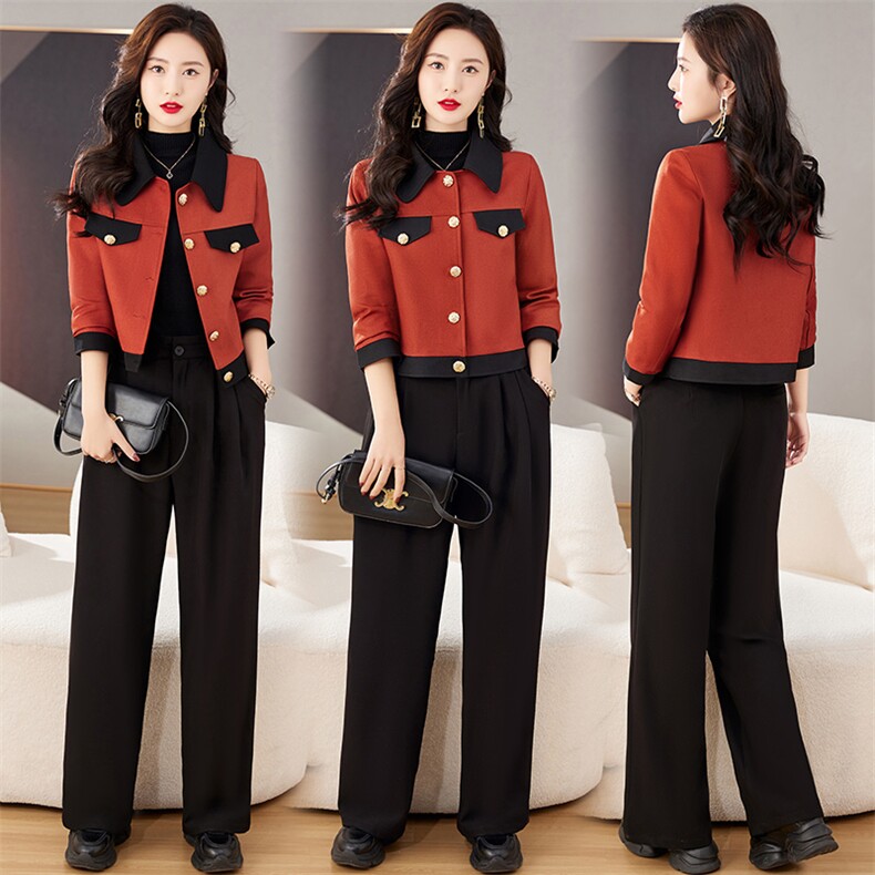 2023春季时尚简约大方气质优雅收腰显瘦休闲修身百搭潮流两件套，女装套装/套裙，香水丽阁