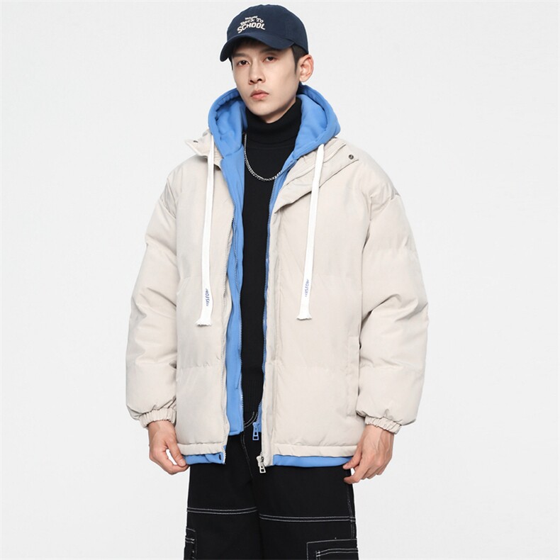 冬季假两件冬季外套韩版连帽加厚棉服运动休闲外套MY5062P-70,男装棉衣,电商A128