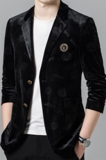 西服男秋季潮款休闲商务金丝绒西服上衣中年男士外套ASD7186-P290，男装西服，电商B212（原钱塘6029）