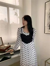 夏季新款波点连衣裙，女装连衣裙，格瑞琪