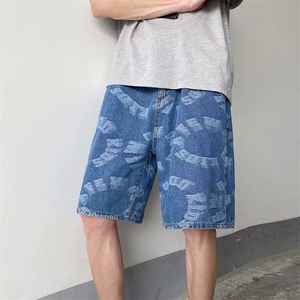 夏季牛仔短裤潮牌宽松潮流休闲五分裤港风帅气百搭中裤 K1147-P38图片