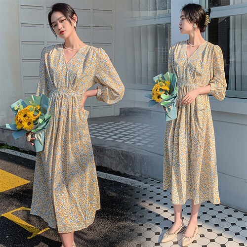 《2023春季主打款》法式碎花连衣裙女春季茶歇裙收腰仙女裙子图片
