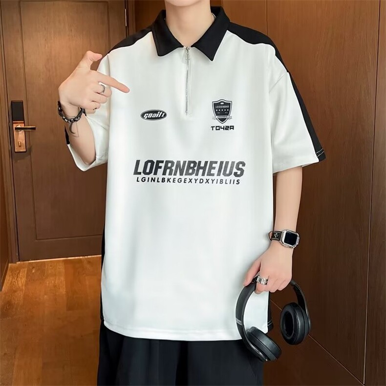 高街POLO衫男士韩版潮流痞子帅气印花2024新款ins体恤WB272-P32,男装Polo衫,星座412-2