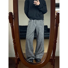 网图+老钱风高品质竹节纹直筒休闲裤西裤CK689/P60，男装西裤，电商B350