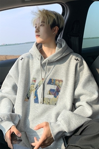 450克秋冬复古刺绣重磅连帽卫衣男 B208-WY3607-P65控98图片
