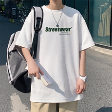 ！2023夏季华夫格短袖T恤简约字母宽松半袖体恤TXH215P25，男装T恤，电商B220