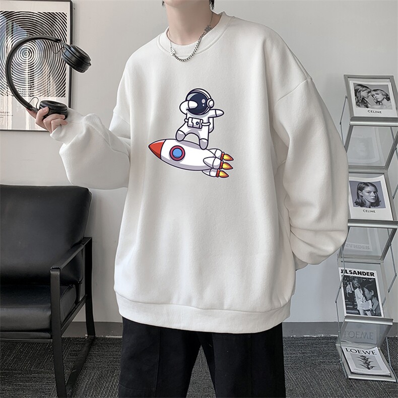 圆领卫衣男大码加厚加绒长袖t恤男S6158-P28加绒款-P33,男装卫衣,电商A040