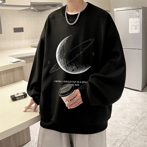 华夫格卫衣圆领卫衣男大码长袖t恤男外套 HW76246-P30加绒款-P40图片