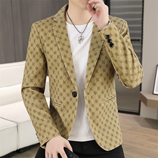 X616-P852025秋装时尚男士格纹小西装时尚修身西服，男装西服，星座507A（原星座306B-2）