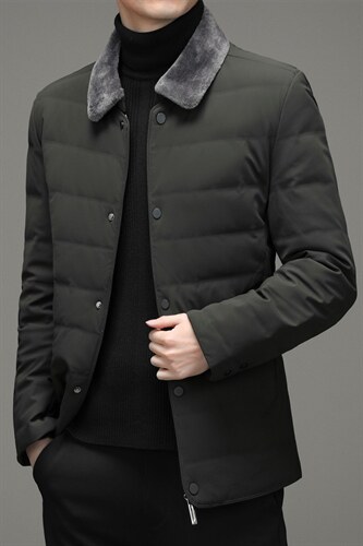 21冬季新款90羽绒服男翻领宽松休闲简约百搭毛领外套DD21703-P250,男装羽绒服,电商B212（原钱塘6029）