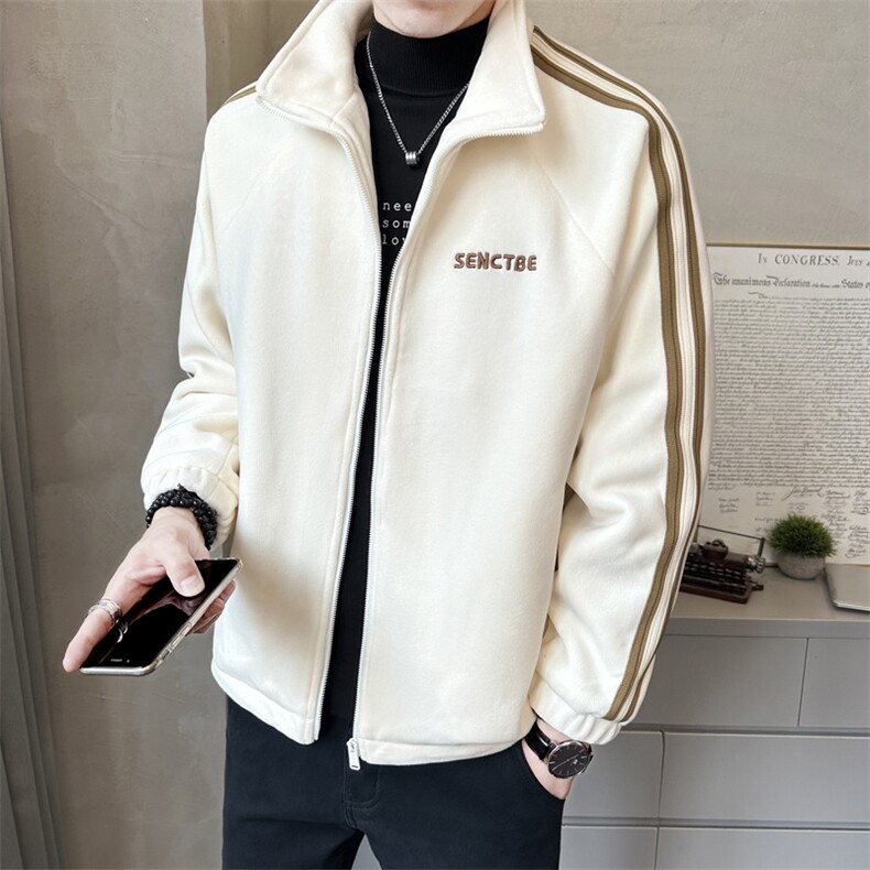 新款纯色奥粒绒男 休闲流行保暖立领夹克绒外套R7158-P110图片
