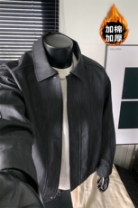 抗寒加棉保暖扎染翻领PU皮棉服夹克外套男J5228J加棉-特P95控158，男装夹克，电商A001