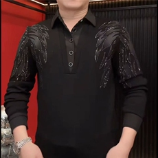 大货数据男士加绒衬衫修身衬衣翅膀个性款，男装衬衫，星座1602（原101B）