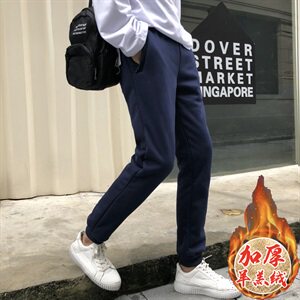 大码裤子男士休闲裤加厚卫裤潮流冬保暖加绒运动裤男8839-2款P65图片