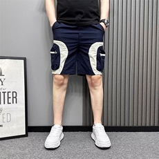 男士夏季新款拼色速干短裤休闲薄款五分裤潮牌运动工装裤2025新品，男装牛仔裤，星座506A