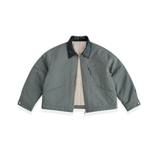 冬季宽松男女miu系廓形棉衣工装翻领拼接拼皮cleanfit厚棉服，男装棉衣，星座112A