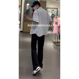 美式高街 hiphop冰丝铆钉微喇休闲裤货号K2426P55图片