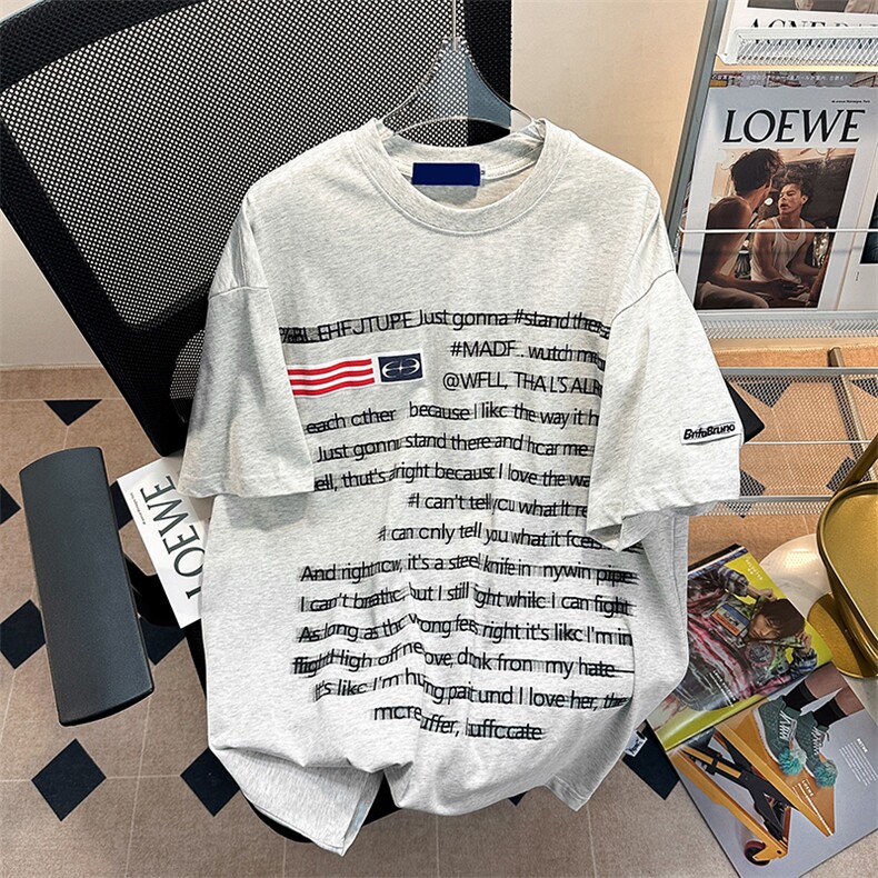 C318-P32设计感小众上衣2024夏季新款美式潮牌短袖T恤男现货,男装T恤,星座512-6