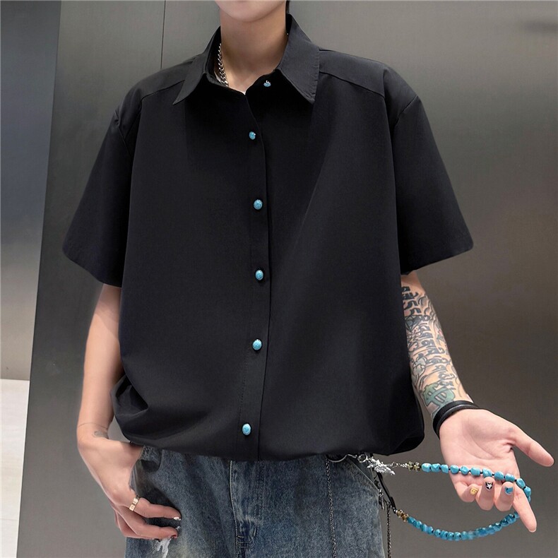 夏季垫肩UPF50+防晒衣短袖冰丝凉感衬衫薄男装外套防晒服S425特40,男装防晒衣,电商A233-1