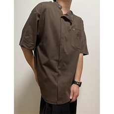 夏季日系纯色口袋圆领拼接设计索罗娜短袖款复古休闲T恤TT68，男装T恤，星座1116A（原606A-3）