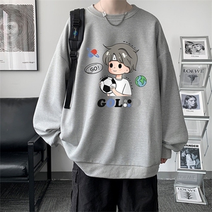 华夫格卫衣圆领卫衣男大码长袖t恤男外套 HW76207-P30加绒款-P40图片