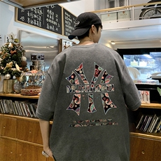 量大优可提供视频2024夏新美式短袖T恤HD019-1-T24260-P18，男装T恤，电商019-1