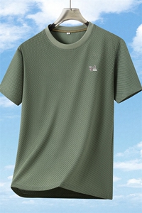 夏季简约休闲大码圆领高品质短袖T恤男冰丝上衣-T7988-P25图片