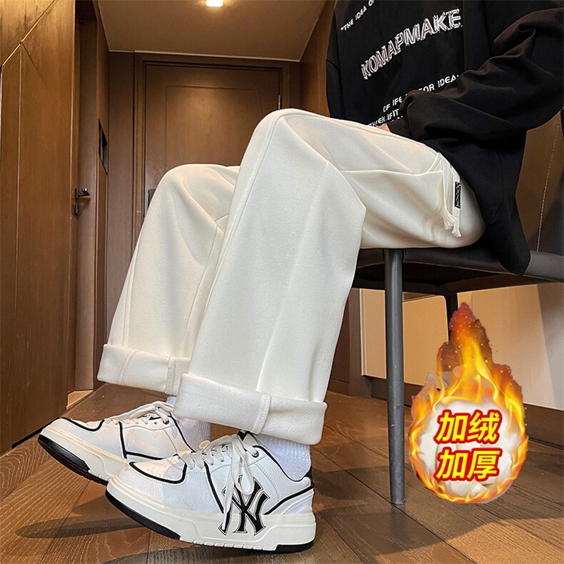 加绒加厚折痕立体裁剪弯刀裤运动卫裤A494特P49控88,男装休闲裤,电商A309