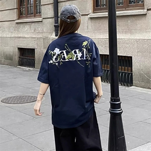 万针全刺绣工艺抖音得物高品质260克重磅纯棉双纱美式高街短袖T恤图片
