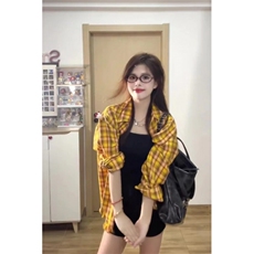 TC795-P45时尚港风条纹衬衫外套女春秋季长袖休闲垂感衬衣，男装衬衫，星座617A-2