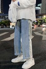 主推港风秋款牛仔裤男宽松直筒中性潮流韩版阔腿老爹裤kz367，男装牛仔裤，星座1008