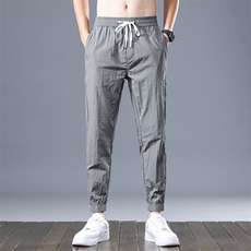 夏季九分裤男休闲裤百搭松紧腰宽松9分裤冰丝薄款痞帅裤Z618，男装休闲裤，星座509