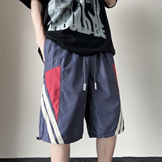 美式街头短裤女夏季抽绳黑色中裤阔腿运动五分裤宽松直筒休闲，男装休闲裤，星座716-2