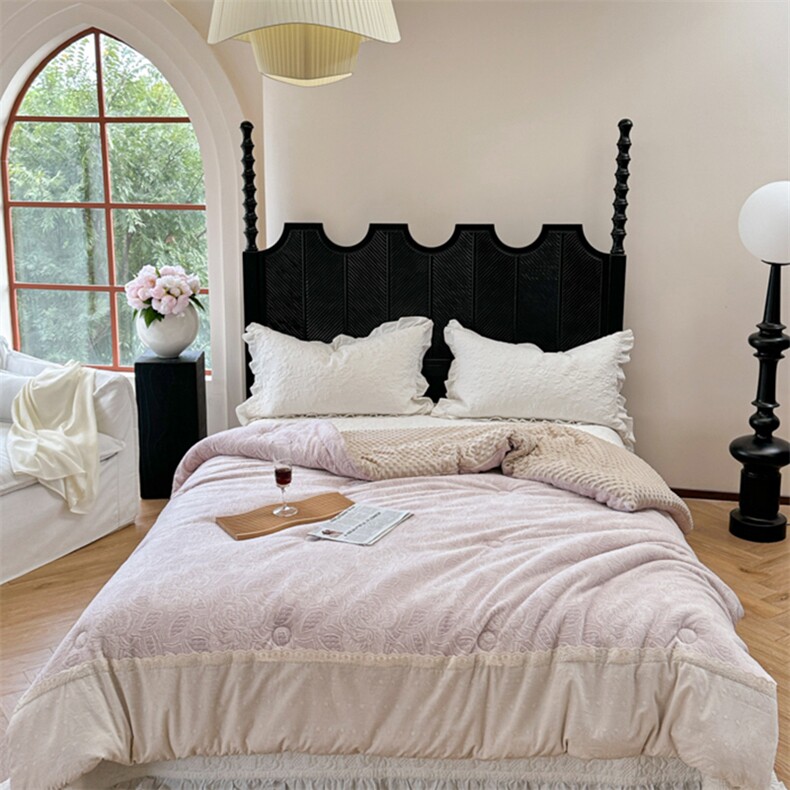 新款雕花豆豆绒大豆被被子被芯，被套/被芯，一起卖家纺