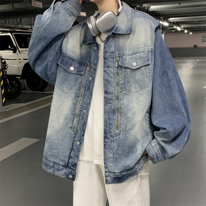 美式复古高级感牛仔外套男女春秋新款潮牌夹克上衣JK2027-P68图片