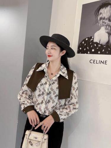 秋季新款可拖卸披肩两件套衬衫，女装衬衫，斐伦缇娜