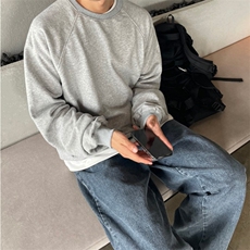 816B-WY019-P45韩纯色打底卫衣百搭简约cleanfit，男装卫衣，星座816B