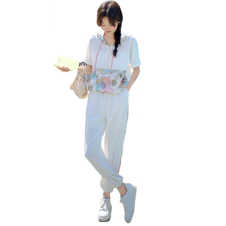 【主推长期有货】休闲撞色拼接运动连帽套装现货P115K165,女装套装/套裙,2D148