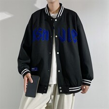 秋季潮牌棒球服男女潮流港风学院风华夫格夹克外套模特J202-P75，男装夹克，星座815-2