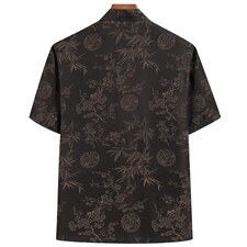 夏季唐装男士休闲短袖套装风爸爸装爷爷装汉服SFT9787-P98，男装民族服装，星座1105-3
