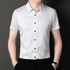 夏季2023新款短袖衬衫男士商务修身休闲上衣衬衣潮流，男装衬衫，电商B212（原钱塘6029）
