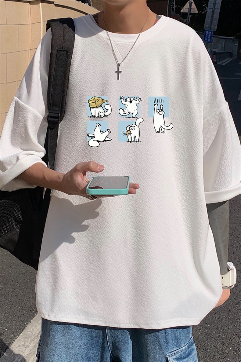 Q11097-P30春夏季七分袖t恤男大码五分袖男短袖中袖,男装T恤,电商A040